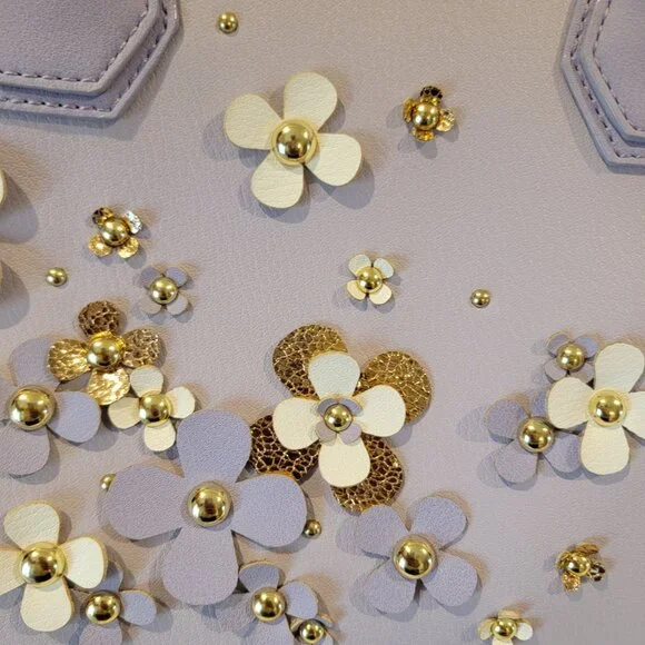 Imoshion USA Lavender Floral Satchel Bag | Vegan Leather | NWT - Picture 2 of 15